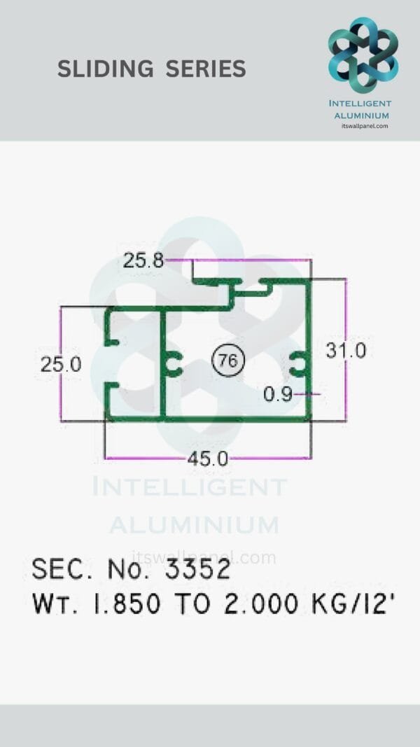 Aluminium Bombay Sliding Section ► Architectural Aluminium Extrusion