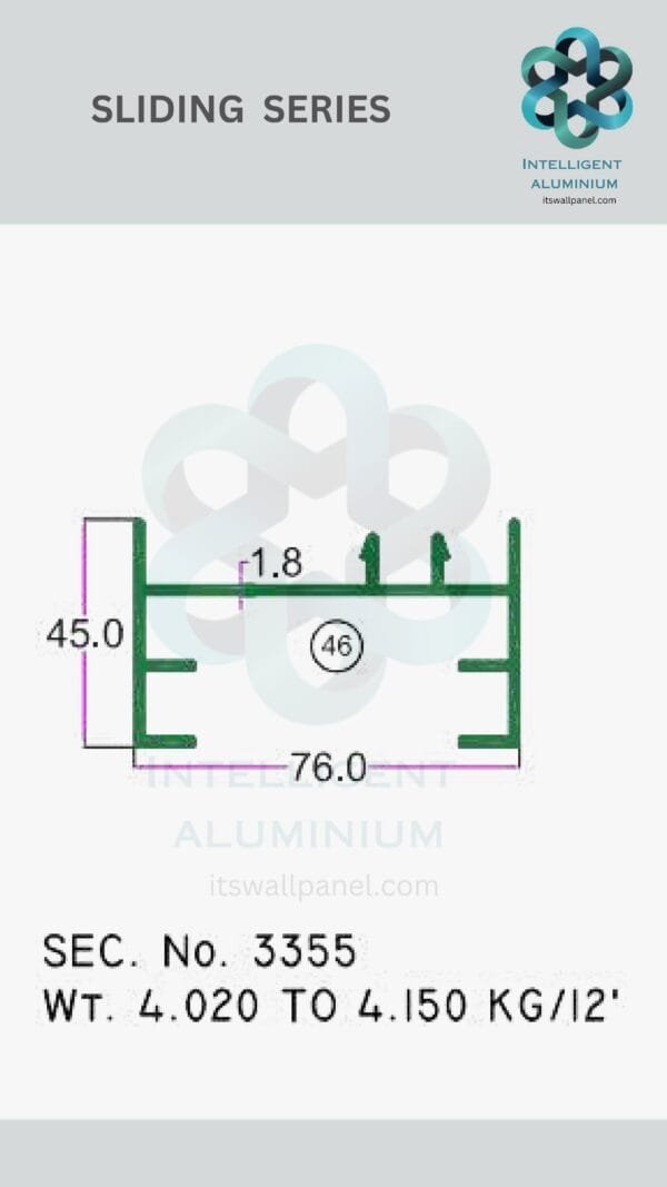 Aluminium Bombay Sliding Section ► Architectural Aluminium Extrusion