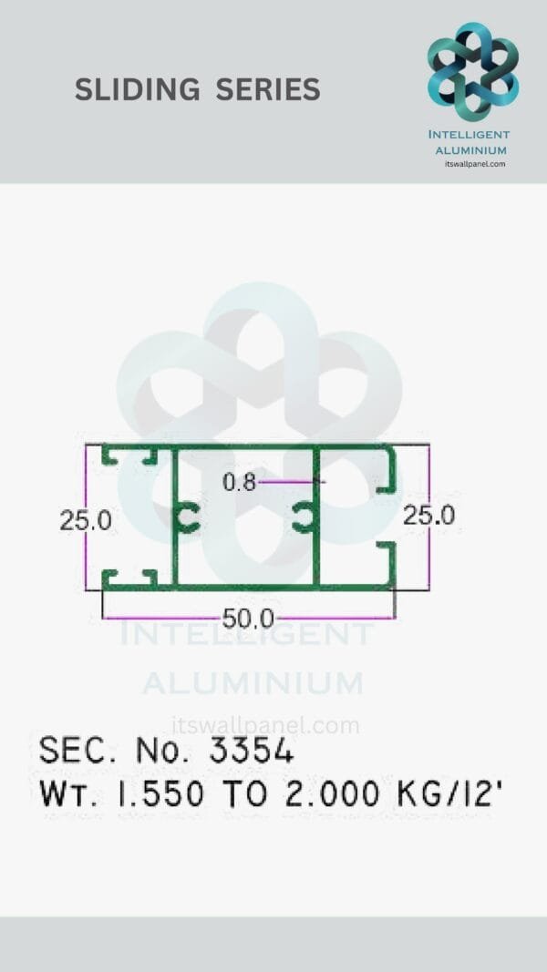 Aluminium Bombay Sliding Section ► Architectural Aluminium Extrusion