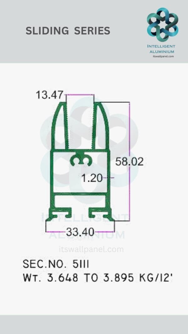 Aluminium Bombay Sliding Section ► Architectural Aluminium Extrusion