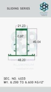 Aluminium Bombay Sliding Section Manufacturer ► Architectural Aluminium Extrusion
