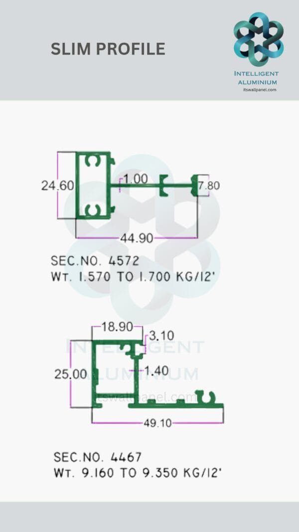 Aluminium Slim Door & Windows Section