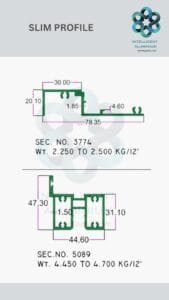 Slim Doors, Windows & Partition Section Manufacturer ► Architectural Aluminium Extrusion