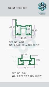 Slim Doors, Windows & Partition Section Manufacturer ► Architectural Aluminium Extrusion