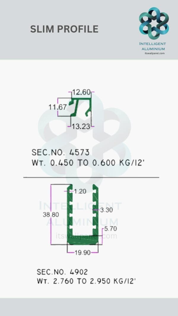 Aluminium Slim Partition Section