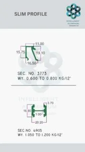 Aluminium Slim Partition Section