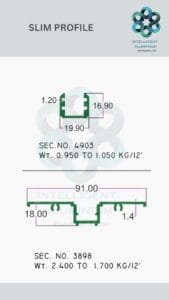Slim Doors, Windows & Partition Section Manufacturer ► Architectural Aluminium Extrusion
