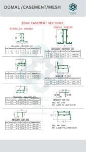 50 MM Casement Section ► Architectural Aluminium Extrusion Aluminium Sliding Doors & Windows Section Manufacturer ► Architectural Aluminium Extrusion